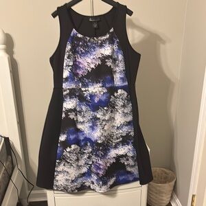 Black and Purple-Blue Patterned Dress